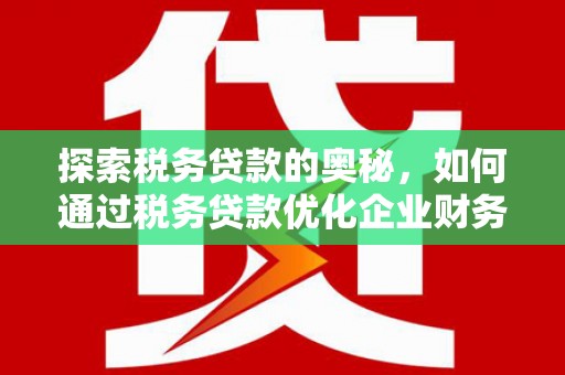 丽江探索税务贷款的奥秘，如何通过税务贷款优化企业财务