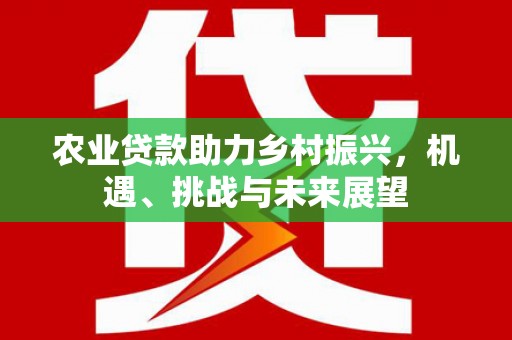 丽江农业贷款助力乡村振兴，机遇、挑战与未来展望