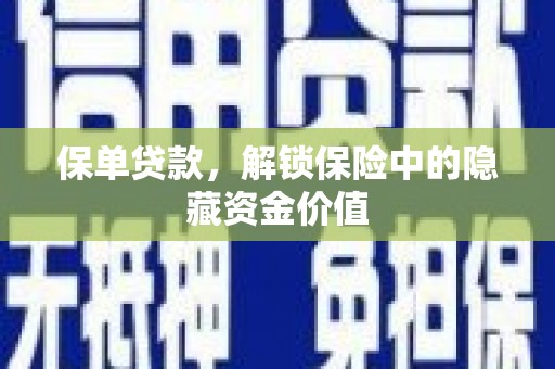丽江保单贷款，解锁保险中的隐藏资金价值