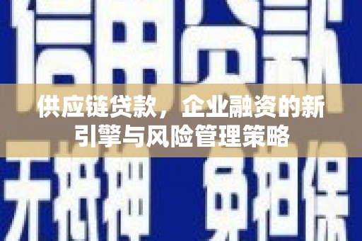丽江供应链贷款，企业融资的新引擎与风险管理策略