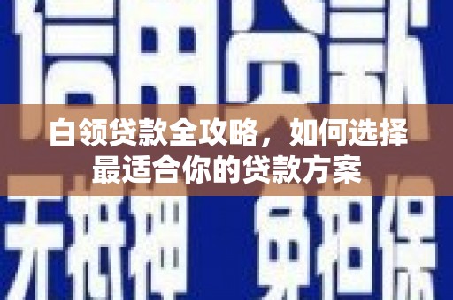 丽江白领贷款全攻略，如何选择最适合你的贷款方案